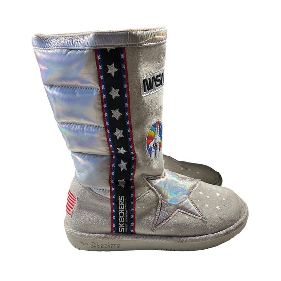 Skechers NASA Space-Themed Kids Boots With Appliqués & Star Accents Size 3 - Picture 3 of 8